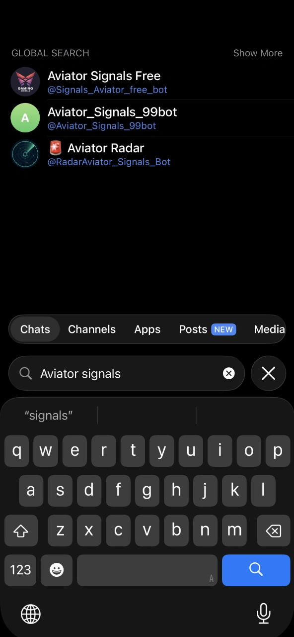 Use keywords to locate Aviator signal groups.